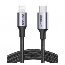 Кабель UGREEN US304 USB-C to Lightning M/M Cable Aluminum Shell Braided 1m (Black) (UGR-60759)