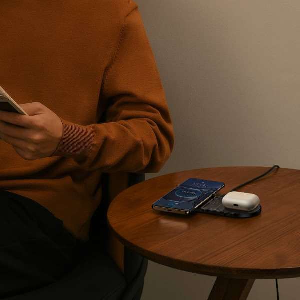 Бездротовий мультизарядний пристрій Baseus Digital LED Display 2in1 Wireless Charger 20W Black Universal version