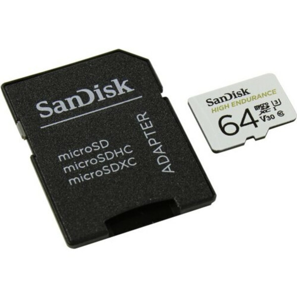 Карта пам'яті microSDXC (UHS-1 U3) SanDisk High Endurance 64Gb class 10 V30 (100Mb/s) (adapterSD)