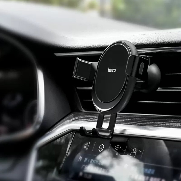 Автотримач для телефона HOCO CA56 Plus Armor metal gravity car holder Black Silver