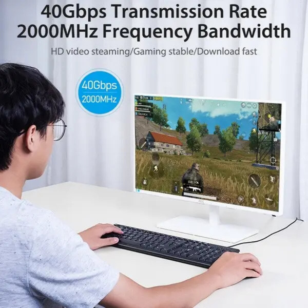 Мережевий кабель Vention Cat.8 SFTP Patch Cable 1M Black (IKABF)