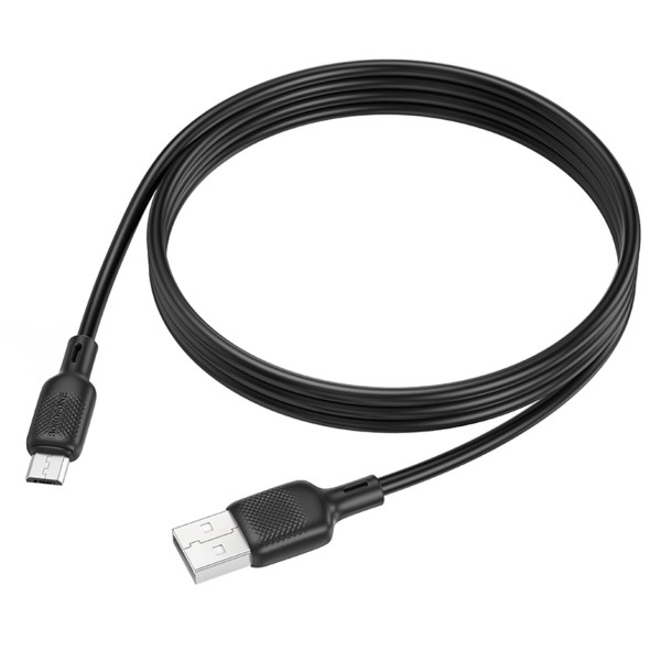 Кабель BOROFONE BX113 Lenny silicone charging data cable Micro(L=1M) Black