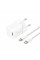 Мережевий зарядний пристрій з кабелем Baseus GaN5 Fast Charger(mini) 1C 20W EU Moon White(With: Fast Charging Data Cable Type-C)