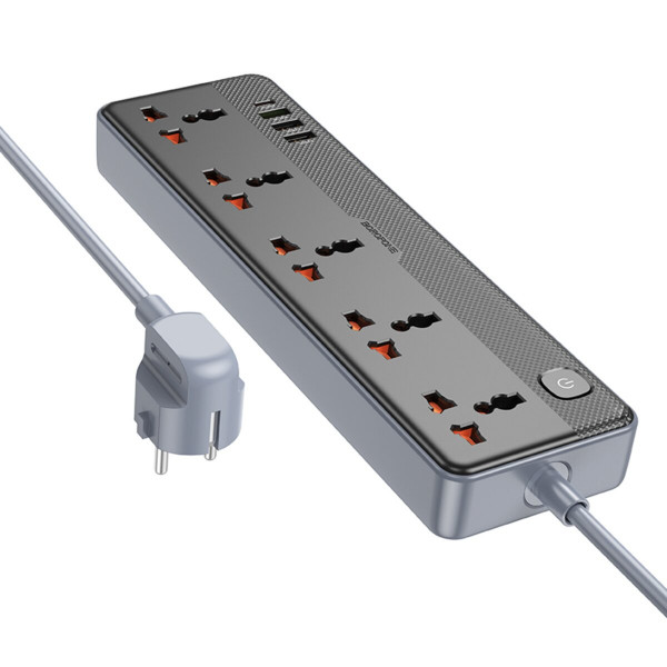 Мережевий подовжувач BOROFONE BAC5A Lord 5 position socket(PD20W/1C3A)(EU) Black