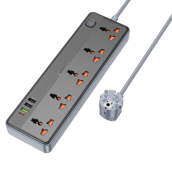 Мережевий подовжувач BOROFONE BAC5A Lord 5 position socket(PD20W/1C3A)(EU) Black