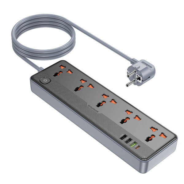 Мережевий подовжувач BOROFONE BAC5A Lord 5 position socket(PD20W/1C3A)(EU) Black