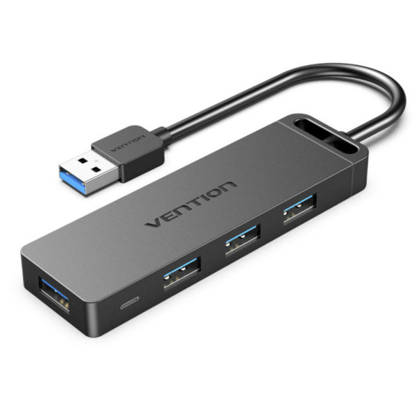 USB-хаб Vention 4-Port USB 3.0 Hub With Power Supply 0.15M Black (CHLBB)