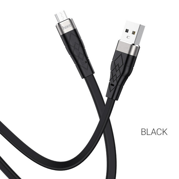 Кабель HOCO X53 USB to Micro 2.4A, 1m, silicone, aluminum connectors, Black