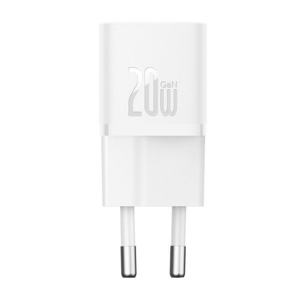 Мережевий зарядний пристрій з кабелем Baseus GaN5 Fast Charger(mini) 1C 20W EU Moon White(With: Fast Charging Data Cable Type-C)