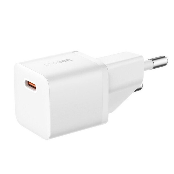 Мережевий зарядний пристрій з кабелем Baseus GaN5 Fast Charger(mini) 1C 20W EU Moon White(With: Fast Charging Data Cable Type-C)