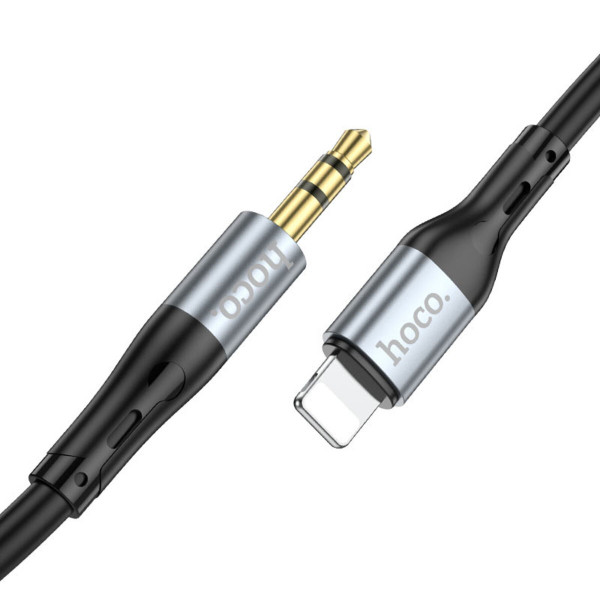 Аудiокабель HOCO UPA22 iP silicone digital audio conversion cable Black