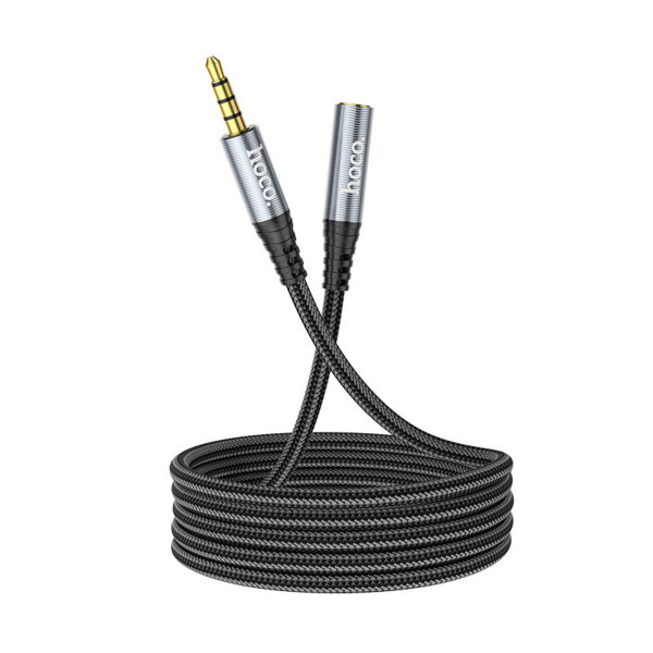 Аудiокабель HOCO UPA20 3.5 audio extension cable male to female (L=1M) Metal Gray