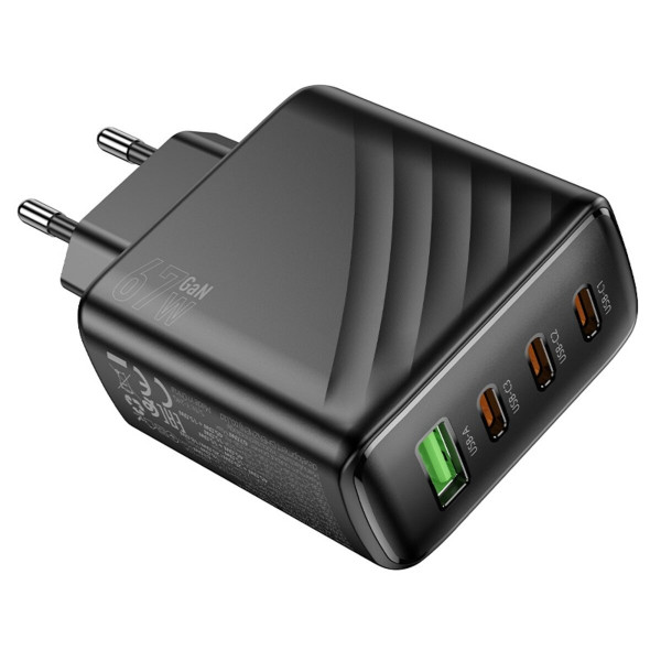 Мережевий зарядний пристрій HOCO CS27A Supply PD67W (3C1A) charger (EU) Black