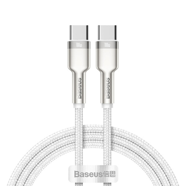 Кабель Baseus Cafule Series Metal Data Cable Type-C to Type-C 100W 1m White