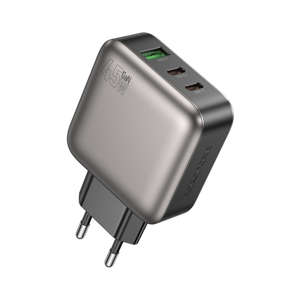 Мережевий зарядний пристрій BOROFONE BAS56A Absolute PD45W(2C1A) charger(EU) Black