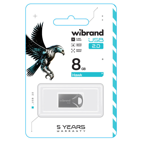 Флеш-накопичувач Wibrand USB 2.0 Hawk 8Gb Silver