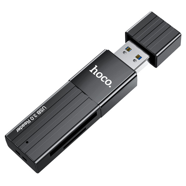 USB-хаб HOCO HB20 Mindful 2-in-1card reader(USB3.0) Black