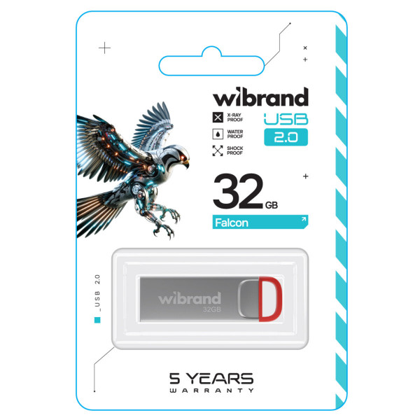 Флеш-накопичувач Wibrand USB 2.0 Falcon 32Gb Red