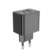 Мережевий зарядний пристрій BOROFONE BAS14A Erudite PD20W+QC3.0 charger(EU) Black
