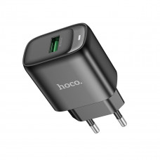 Мережевий зарядний пристрій HOCO C140A Smart single port QC3.0 charger(EU) Black