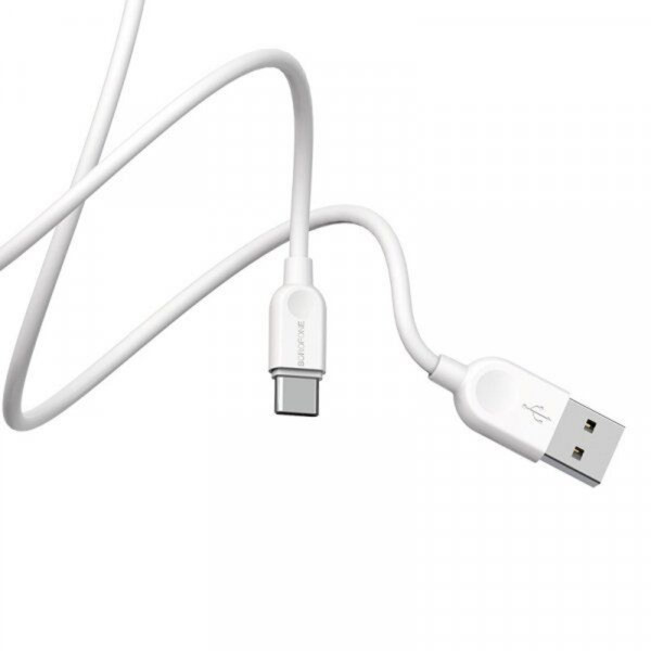 Кабель BOROFONE BX14 USB to Type-C 2.4A, 2m, PVC, TPE connectors, White