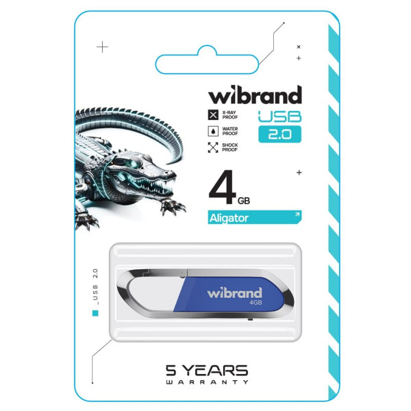 Флеш-накопичувач Wibrand USB 2.0 Aligator 4Gb Blue