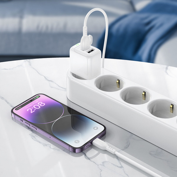 Мережевий зарядний пристрій BOROFONE BAS41A Potential dual-port charger White