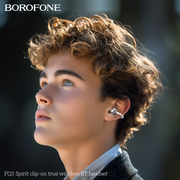 Бездротові навушники BOROFONE FQ5 Spirit clip-on true wireless BT headset Black