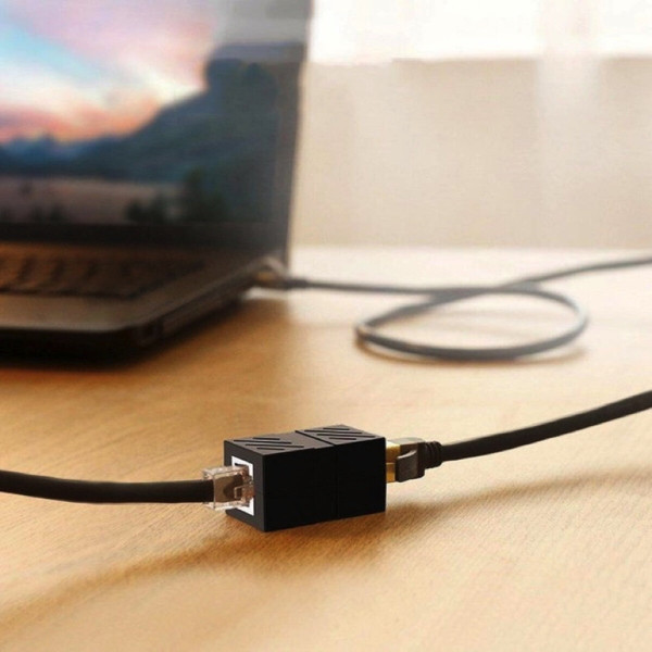 Сплітер UGREEN NW114 RJ45 Network Keystone Jack Inline Coupler Female to Female 1pcs (Black)(UGR-20390)