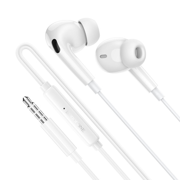 Навушники BOROFONE BM100 Pro Fuente universal earphones with microphone White