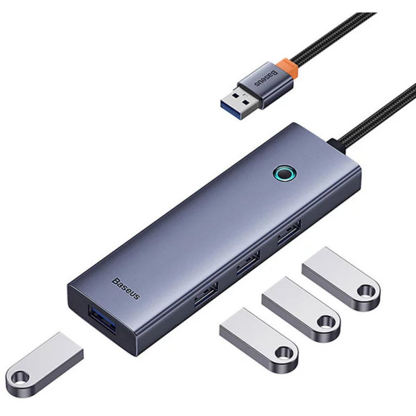 USB-хаб Baseus UltraJoy Series 4-Port HUB Space Grey（USBA to USB3.0*4）