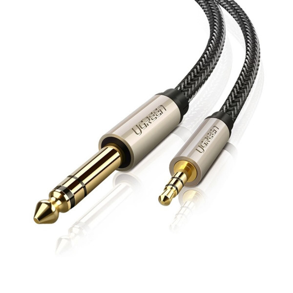 Аудіокабель UGREEN AV127 3.5mm to 6.35mm TRS Stereo Audio Cable 1m Gray