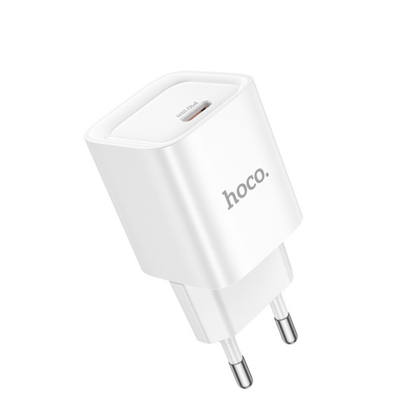 Мережевий зарядний пристрій HOCO C146A Charm single port PD20W charger (EU) White
