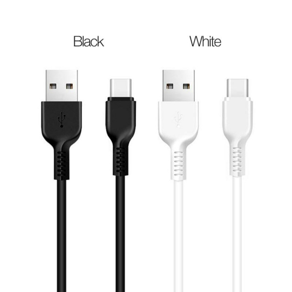 Кабель HOCO X20 USB to Type-C 3A, 1m, PVC, TPE connectors, White