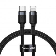 Кабель Baseus Cafule Cable Type-C to iP PD 20W 1m Gray+Black