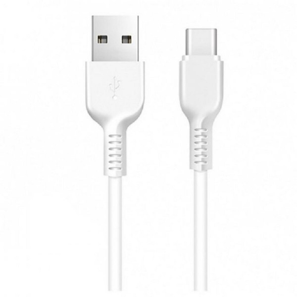 Кабель HOCO X20 USB to Type-C 3A, 1m, PVC, TPE connectors, White