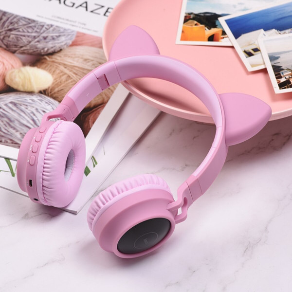 Бездротові навушники HOCO W27 Cat ear wireless headphones Pink