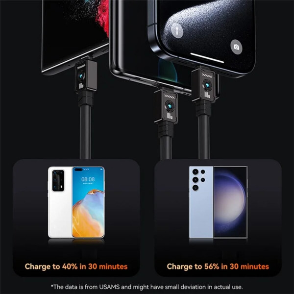 Кабель Usams US-SJ684 Type-C TO Type-C 100W 1.2m orange