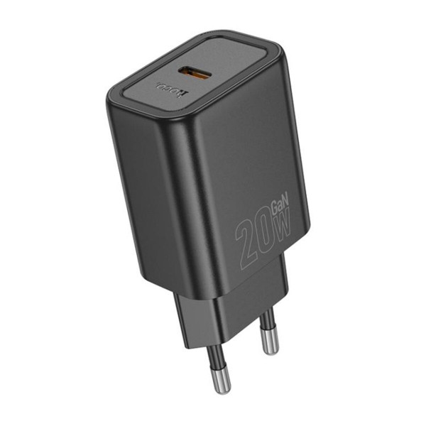 Мережевий зарядний пристрій HOCO N60 Gentle single port PD20W charger (EU) Black