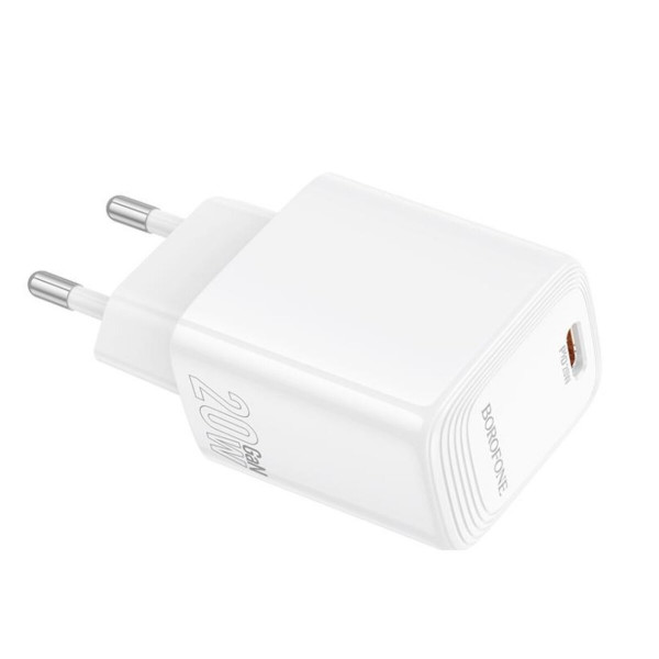 Мережевий зарядний пристрій BOROFONE BN26 Fuente single-port PD20W charger (EU) White