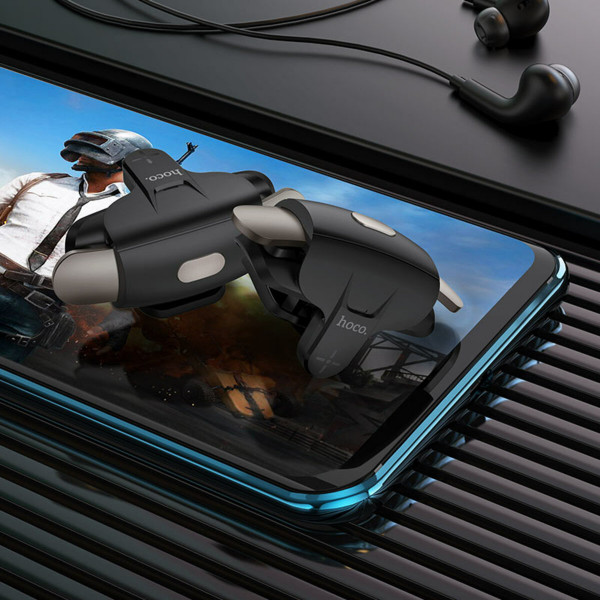 Ігровий контролер HOCO GM6 Wild wolf pulse mobile game button Black Metal Gray