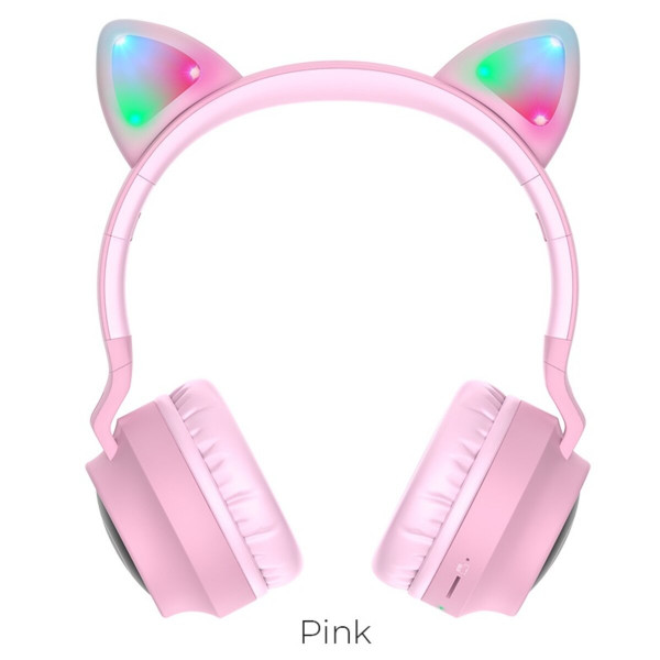 Бездротові навушники HOCO W27 Cat ear wireless headphones Pink