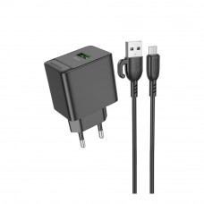 Сетевое Зарядное Устройство Borofone BAS12A 1USB QC3.0 18W+USB to Micro