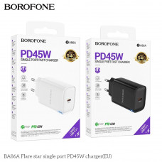 Сетевое Зарядное Устройство Borofone BA86A 1USB-C PD/QC 45W