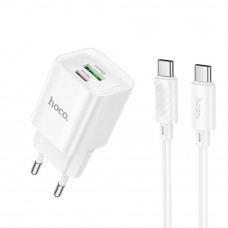 Сетевое Зарядное Устройство Hoco C147A 1USB-C/1USB PD/QC 20W+Type-C to Type-C