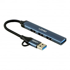 USB Hub LDNIO DS-64U USB-A+Type-C To USB3.0*1+USB2.0*3