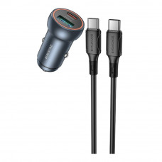 Авто Зарядное Устройство Borofone BZ32A 1USB/1USB-C QC/PD30W+Type-C to Type-C
