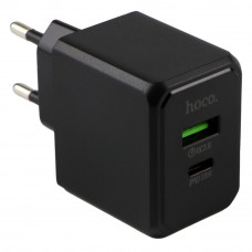 Сетевое Зарядное Устройство Hoco CS14A 1USB-C/1USB PD/QC 20W+Type-C to Lightning