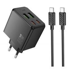 Сетевое Зарядное Устройство Hoco CS19A 2USB-C/2USB PD/QC 65W+Type-C to Type-C