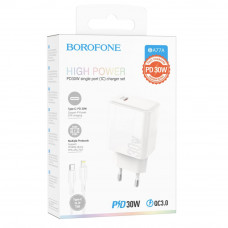 Сетевое Зарядное Устройство Borofone BA77A Insightful PD/QC 30W Type-C to Lightning Мятая упаковка